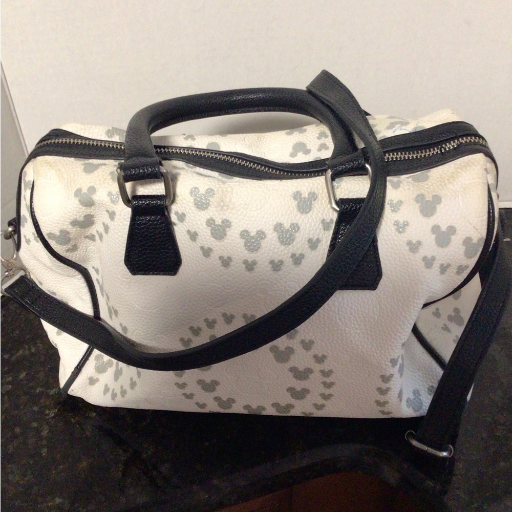Disney White and Black Mickey Mouse Handbag